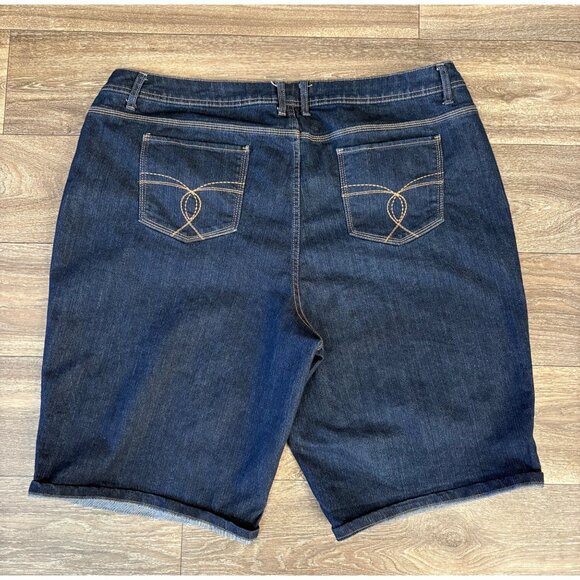 ST. JOHNS BAY AVERAGE DENIM BERMUDA SHORTS WOMENS PLUS SIZE 24W - Picture 4 of 9
